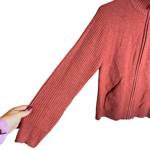 Life Is Good Embroidered Lambswool Full-Zip Sweater Jacket • Medium - Picture 2 of 7